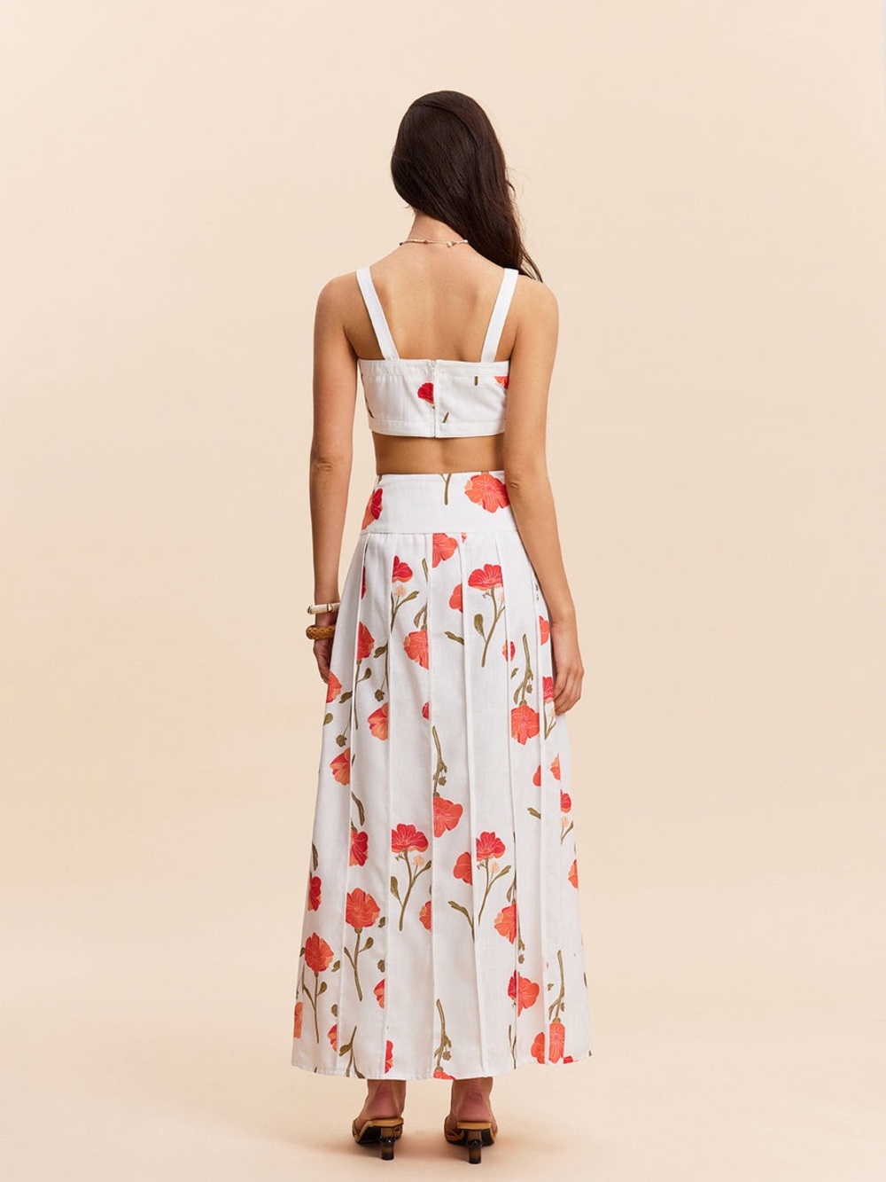 COMMENSE Floral Crop Top & Skirt Set - Picture 4 of 7